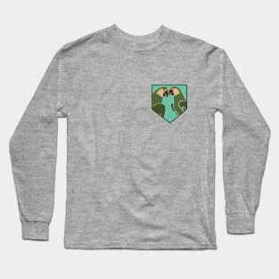 Parrots in a pocket teal Long Sleeve T-Shirt